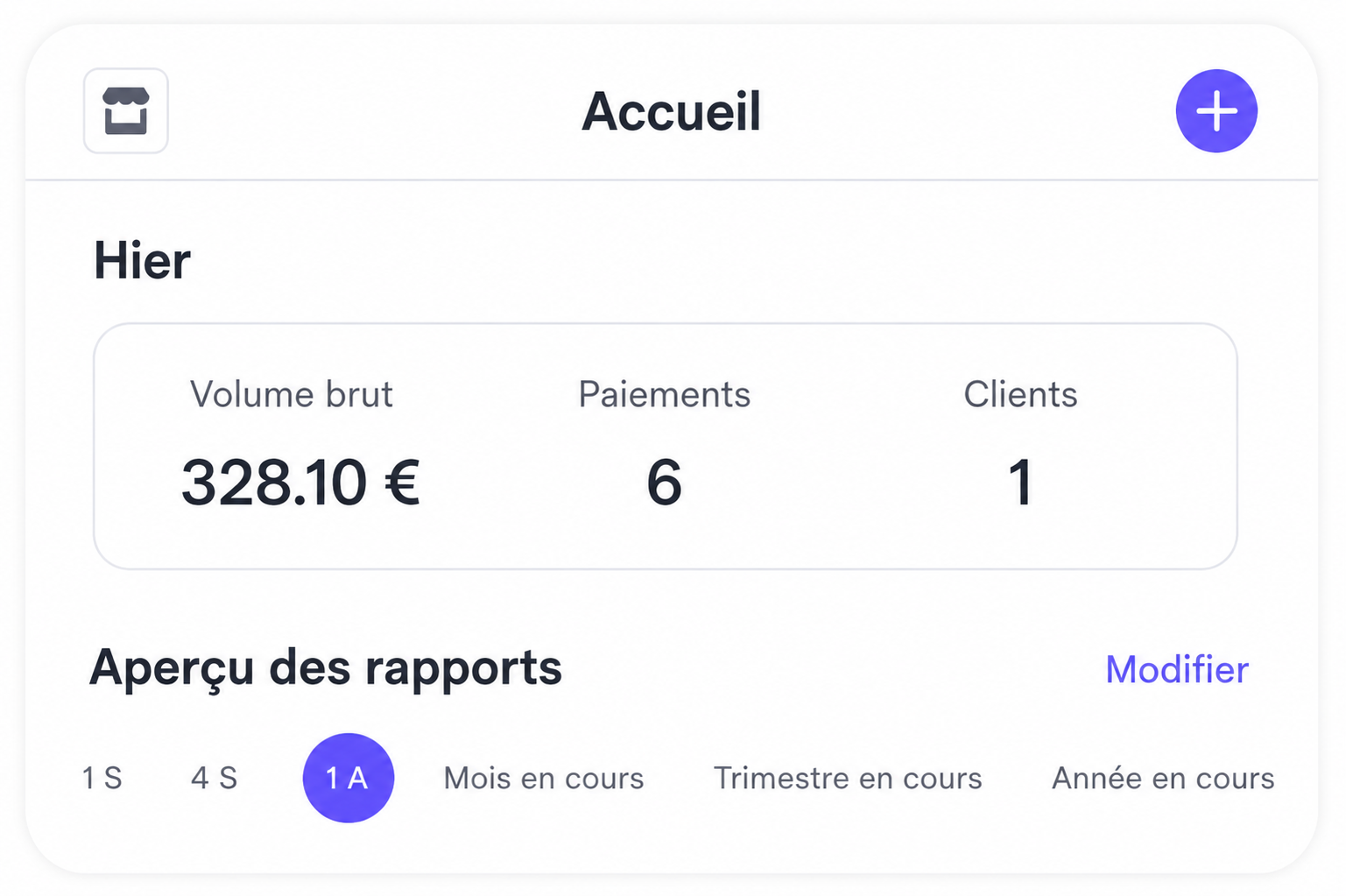 Accueil dashboard